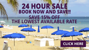 24 Hour Sale! Book Now and save 15% off the lowest room rate